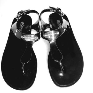 Michael Kors MK Plate Jelly Sandals in Black 5